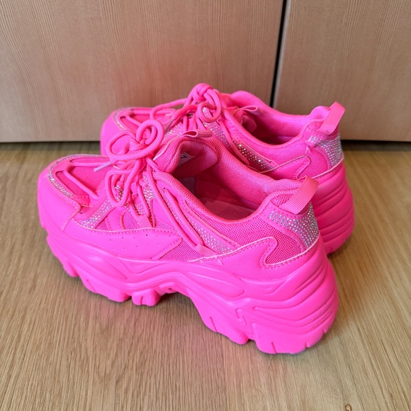 Hot Pink Rhinestone Chunky Sneaker - Picture 4 of 6